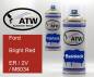 Preview: Ford, Bright Red, ER / 2V / M6034: 400ml Sprühdose + 400ml Klarlack - Set, von ATW Autoteile West.
